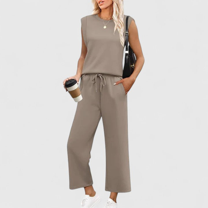 Tatiana - Damen Loungewear-Set mit weitem Hosenbein