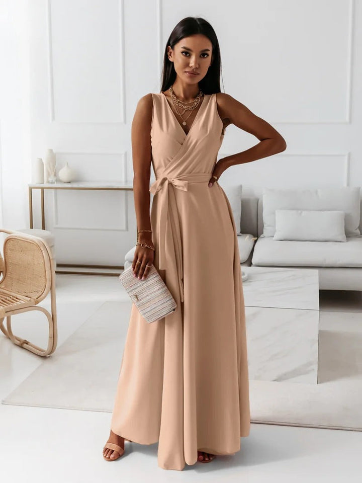 Elegantes Wickel-Maxikleid für Hochzeitsgäste