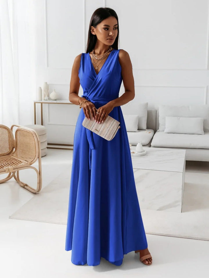 Elegantes Wickel-Maxikleid für Hochzeitsgäste