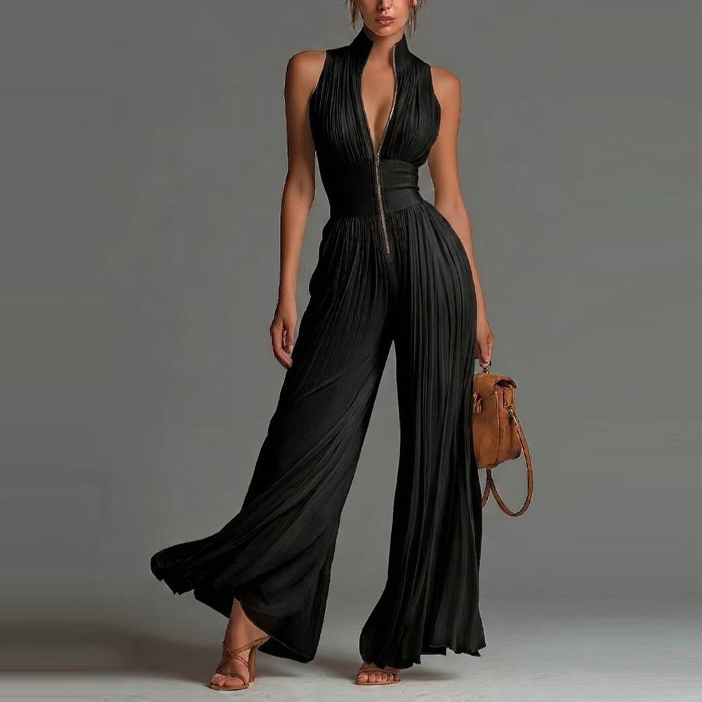Tesalia - Weitbeiniger Jumpsuit mit sanfter Haptik