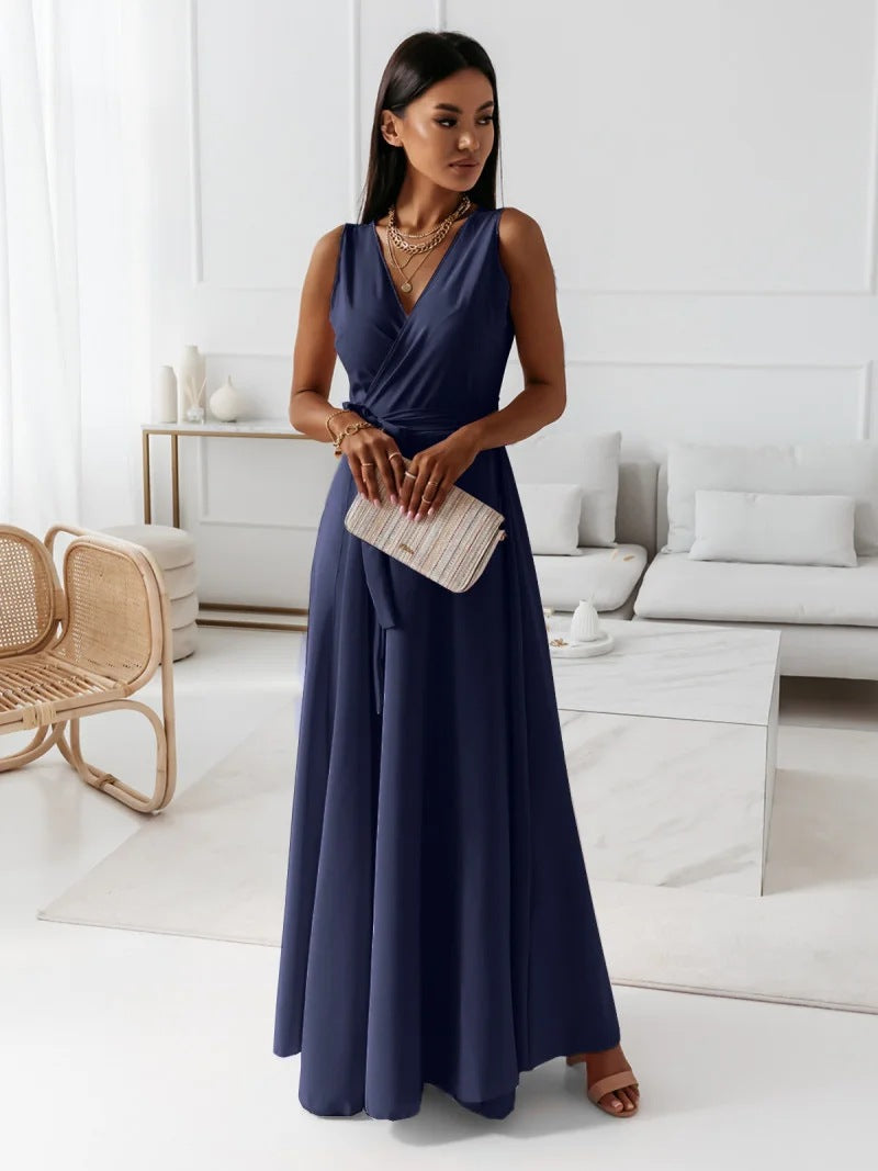 Elegantes Wickel-Maxikleid für Hochzeitsgäste