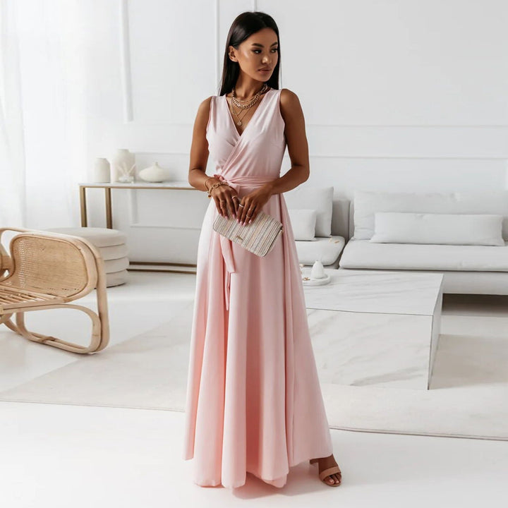Elegantes Wickel-Maxikleid für Hochzeitsgäste
