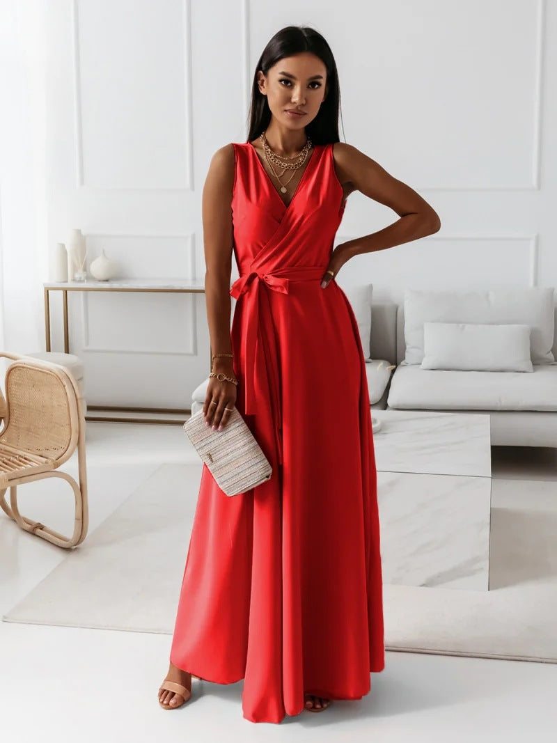Elegantes Wickel-Maxikleid für Hochzeitsgäste