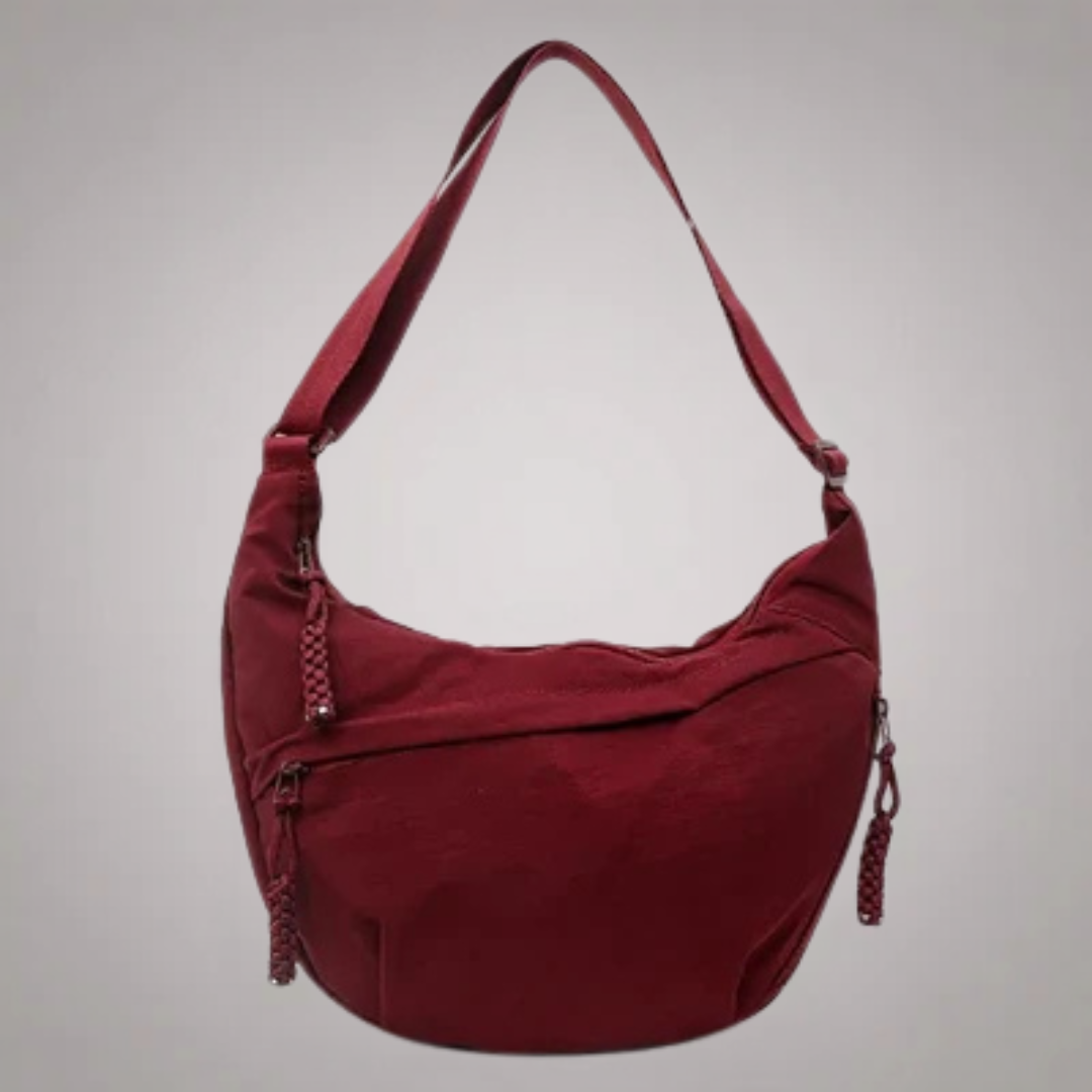 Lena elegante Schultertasche aus Nylon – Vorderansicht