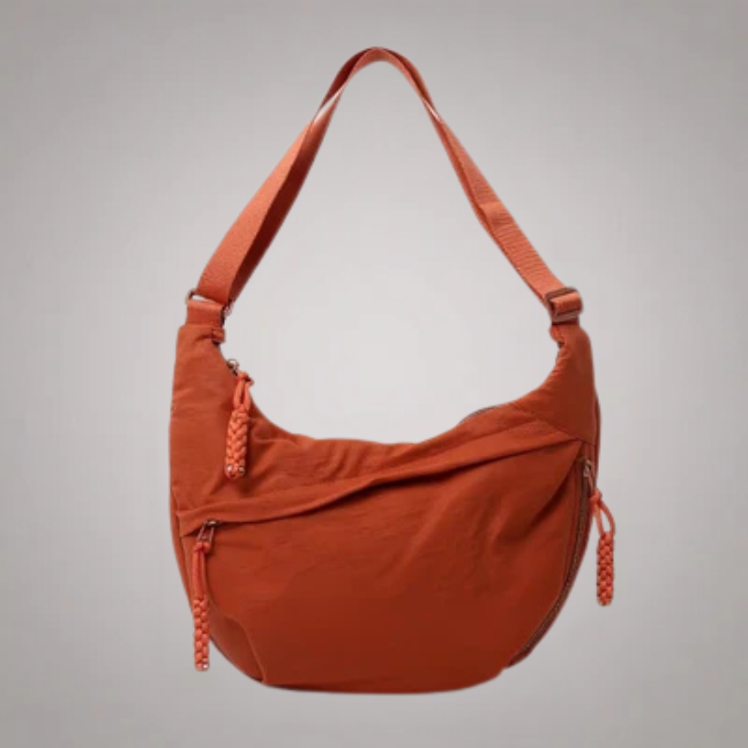 Amelia elegante Schultertasche aus Nylon – Vorderansicht