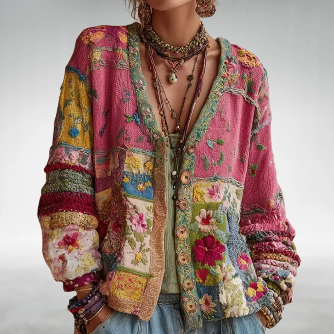 Milla — Boho-Strickjacke