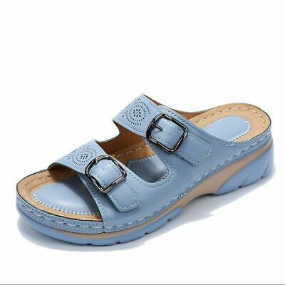 Orthopädische Sandalen - Doppelspange - Dicke Sohle - Slip-On Sandalen - Damenschlappen
