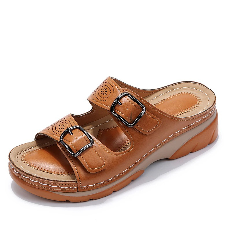 Orthopädische Sandalen - Slip-On - Ergonomisch - Sandalen mit doppelten Schnallen - Sandalen für Frauen