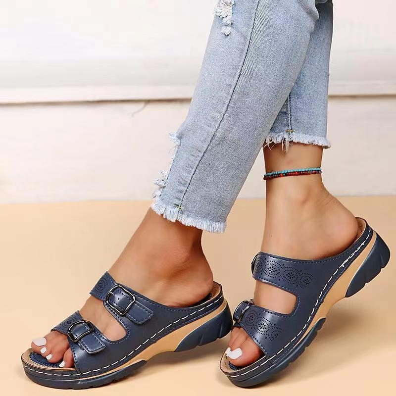 Orthopädische Sandalen - Slip-On - Ergonomisch - Sandalen mit doppelten Schnallen - Sandalen für Frauen