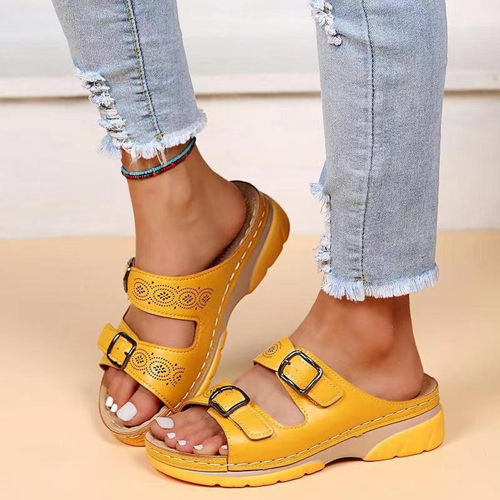 Orthopädische Sandalen - Slip-On - Ergonomisch - Sandalen mit doppelten Schnallen - Sandalen für Frauen