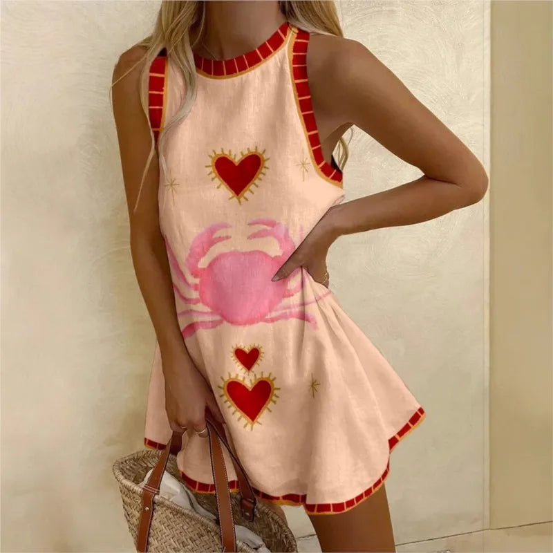 Ilona — Ferienkleid von Maria Zürich – ärmelloses Boho-Kleid in A-Linie
