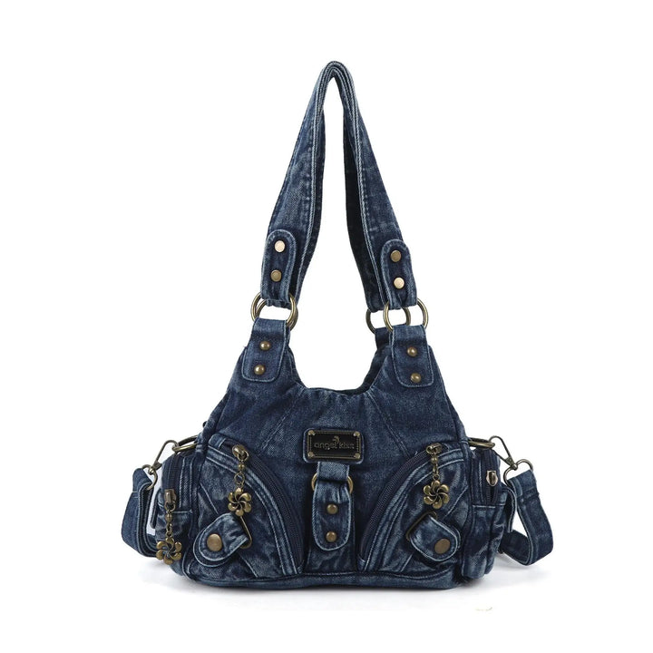 Schultertasche mit Tierdruck und Silberner Hardware | Lässig