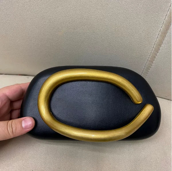 Damen Tasche - Clutch mit Gold-Detail | Schick