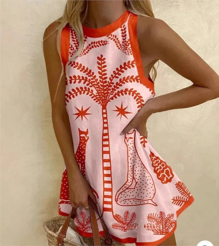 Leonie — Sommerkleid von Maria Zürich – ärmelloses Boho-Kleid in A-Linie