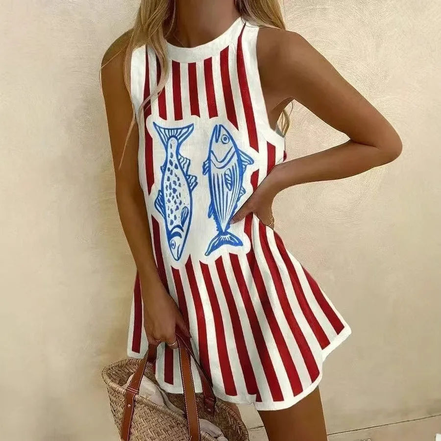Rahel — A-Linien-Kleid von Maria Zürich – ärmelloses Boho-Kleid in A-Linie