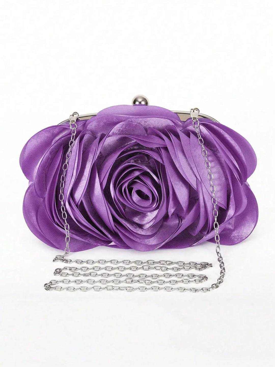 Abendtasche mit Blume und Kette | Elegant