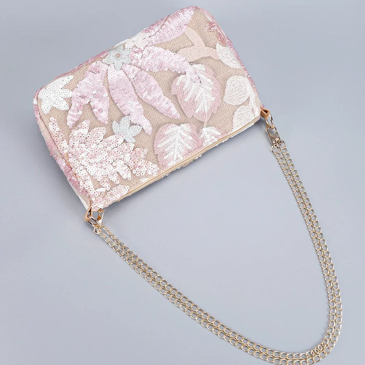 Schultertasche Damen - Romantische Hobo Bag mit Blumenmuster | Sommer