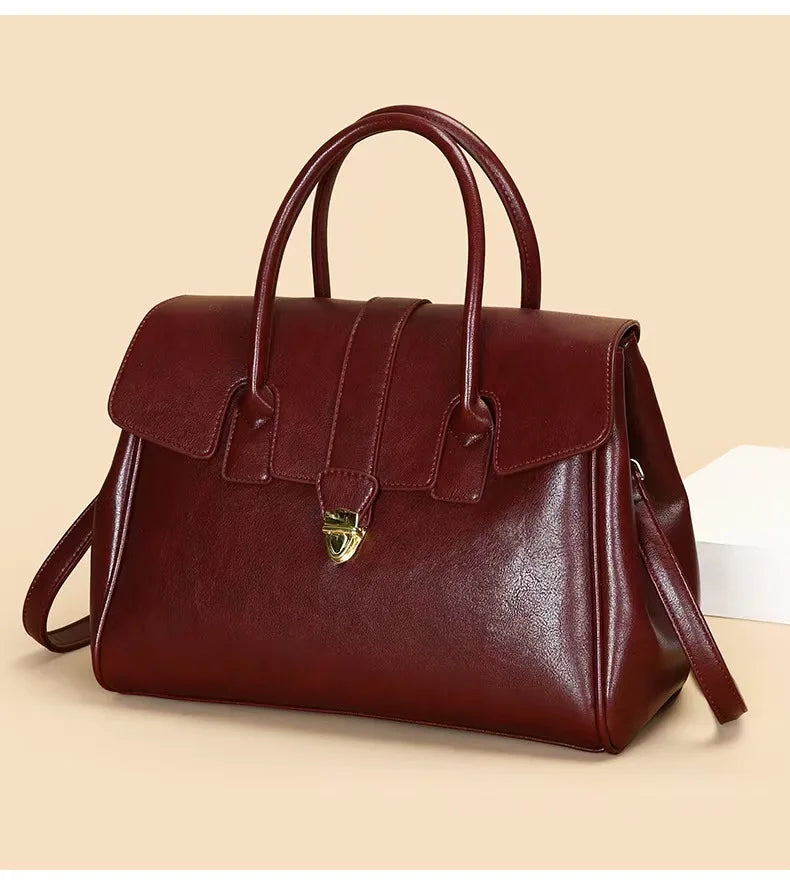 Damen Tasche - Strukturiert mit Goldener Druckknopf | Klassisch