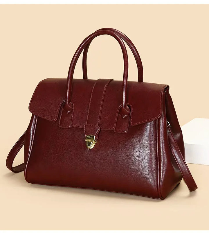 Damen Tasche - Strukturiert mit Goldener Druckknopf | Klassisch