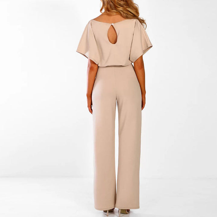 Susanne - Damen Jumpsuit mit Gürtel und Weitem Bein