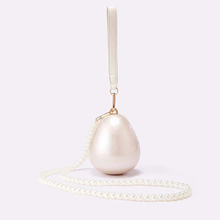 Damen Tasche - Perlmutt Minitas mit Perlenkette und Quaste | Schick