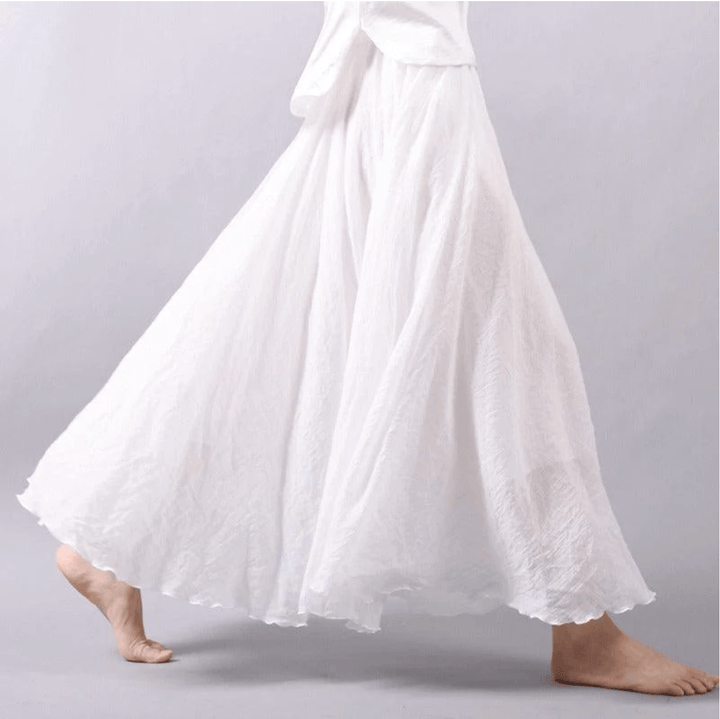 Lina Maxi Rock Bohemian Leinen für Damen