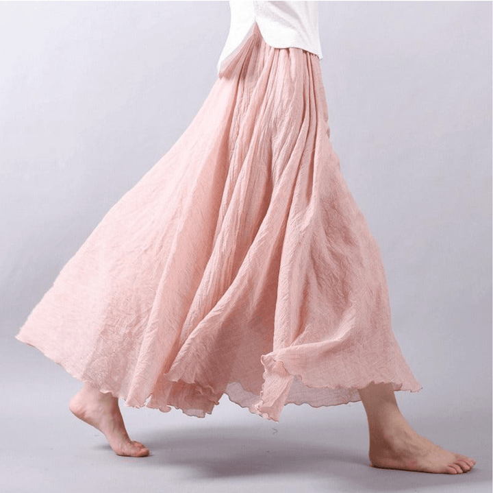 Lina Maxi Rock Bohemian Leinen für Damen
