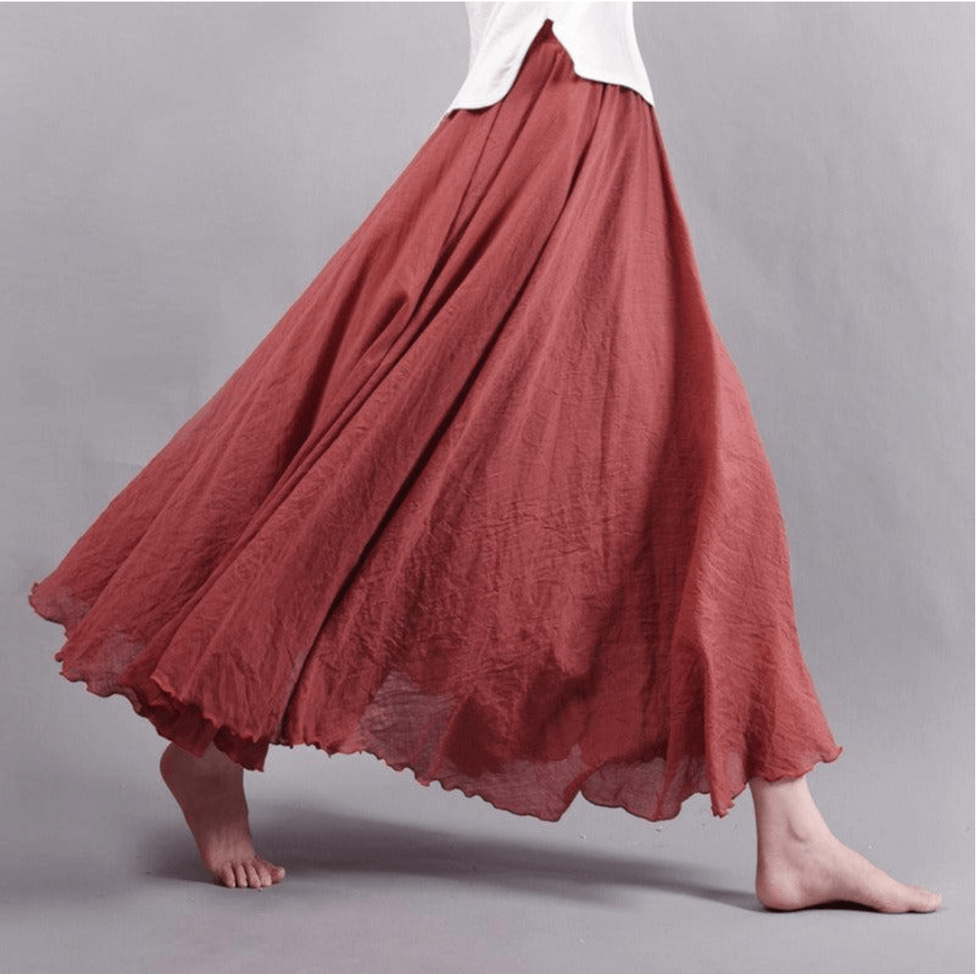 Lina Maxi Rock Bohemian Leinen für Damen