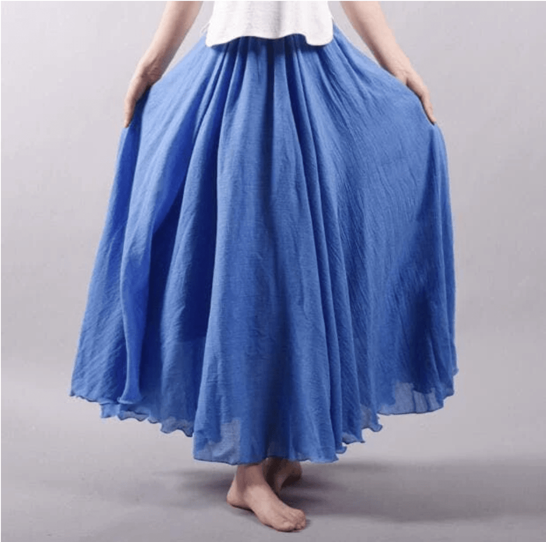 Lina Maxi Rock Bohemian Leinen für Damen