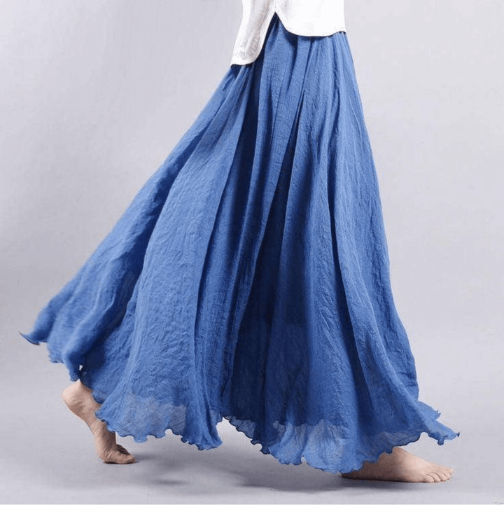 Lina Maxi Rock Bohemian Leinen für Damen