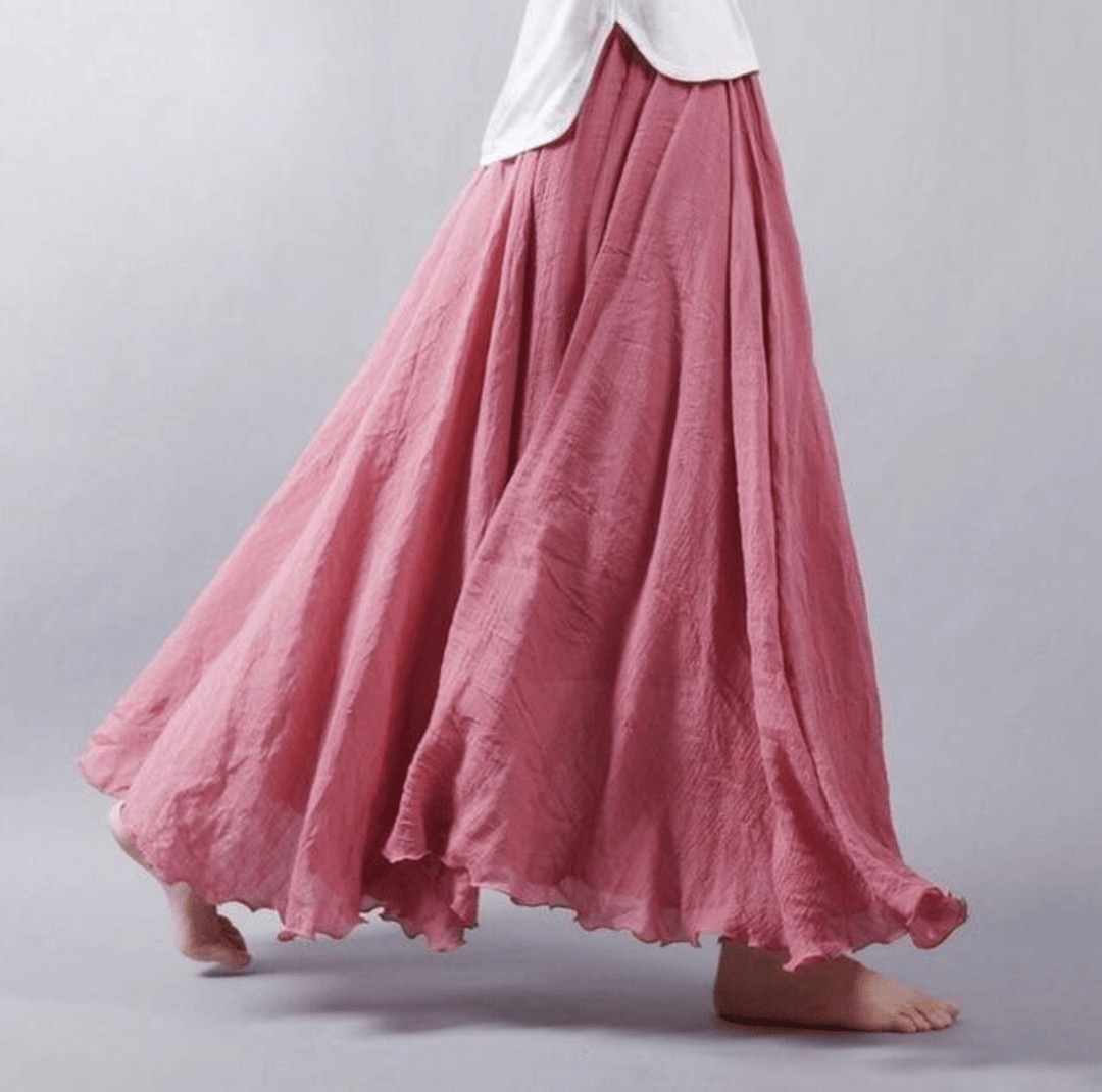 Lina Maxi Rock Bohemian Leinen für Damen