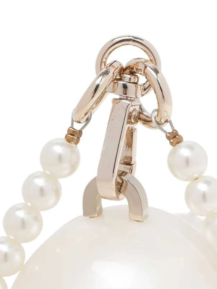 Damen Tasche - Perlmutt Minitas mit Perlenkette und Quaste | Schick