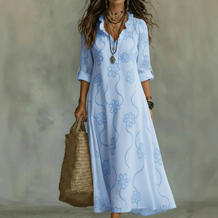 Fabienne — Bauchkaschierendes Blumen-Sommerkleid