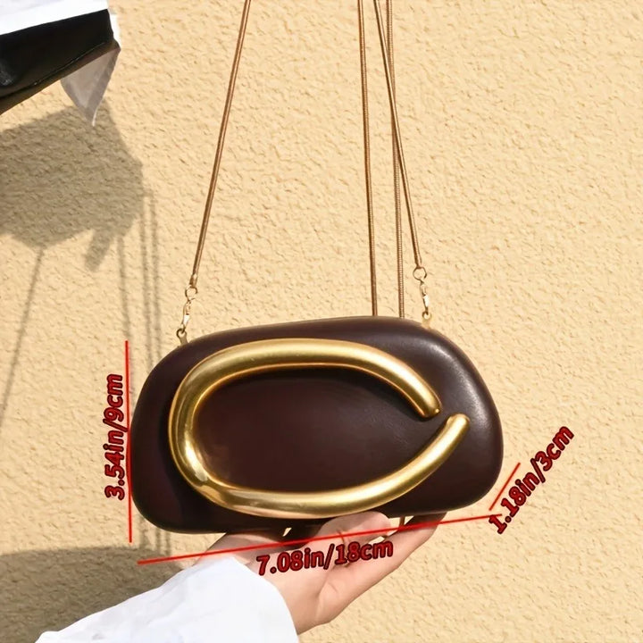 Damen Tasche - Clutch mit Gold-Detail | Schick