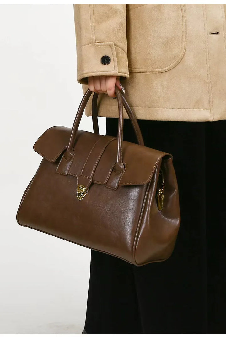 Damen Tasche - Strukturiert mit Goldener Druckknopf | Klassisch
