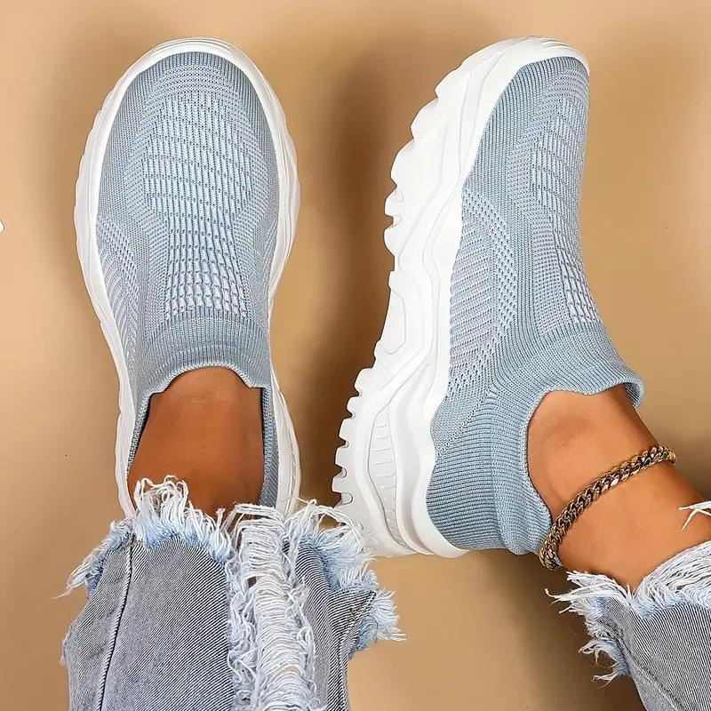 Slip-On Sneaker, Strick, Atmungsaktive, Orthopädische Schuhe, Damenschuhe