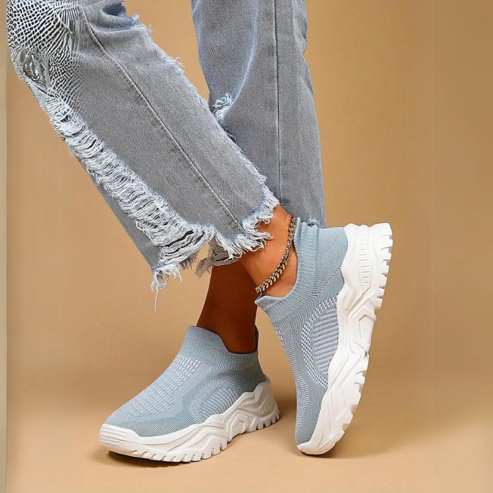 Slip-On Sneaker, Strick, Atmungsaktive, Orthopädische Schuhe, Damenschuhe