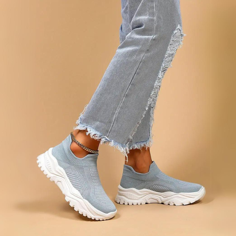 Slip-On Sneaker, Strick, Atmungsaktive, Orthopädische Schuhe, Damenschuhe