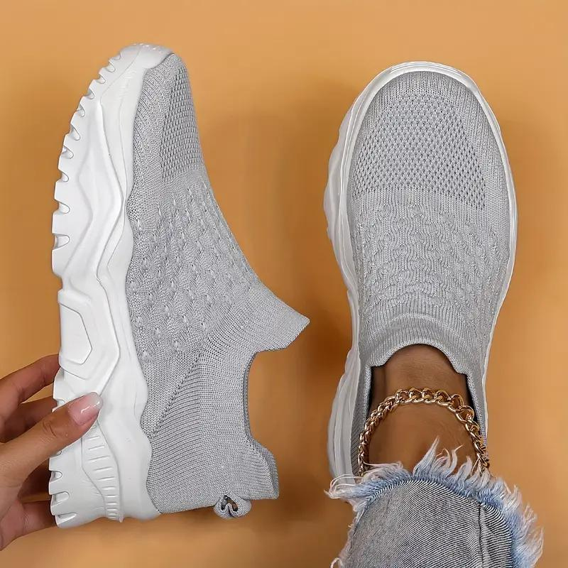 Slip-On Sneaker, Strick, Atmungsaktive, Orthopädische Schuhe, Damenschuhe
