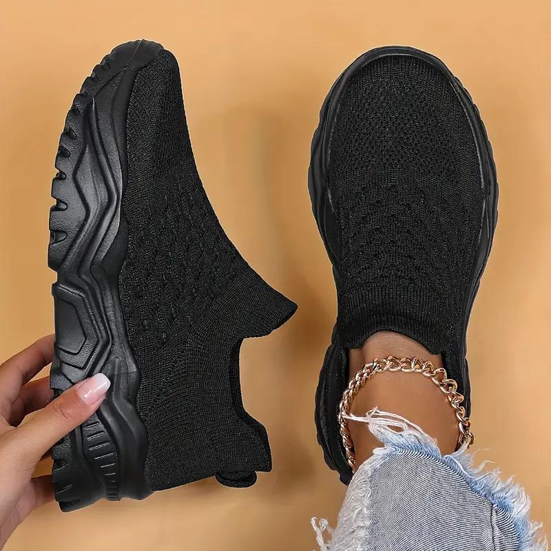 Slip-On Sneaker, Strick, Atmungsaktive, Orthopädische Schuhe, Damenschuhe