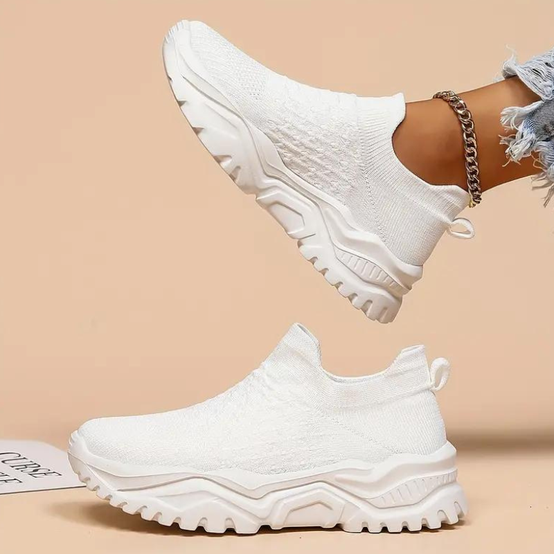 Slip-On Sneaker, Strick, Atmungsaktive, Orthopädische Schuhe, Damenschuhe