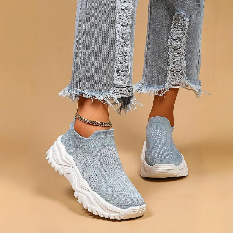 Slip-On Sneaker, Strick, Atmungsaktive, Orthopädische Schuhe, Damenschuhe