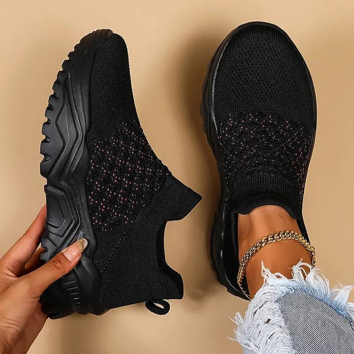 Slip-On Sneaker, Strick, Atmungsaktive, Orthopädische Schuhe, Damenschuhe