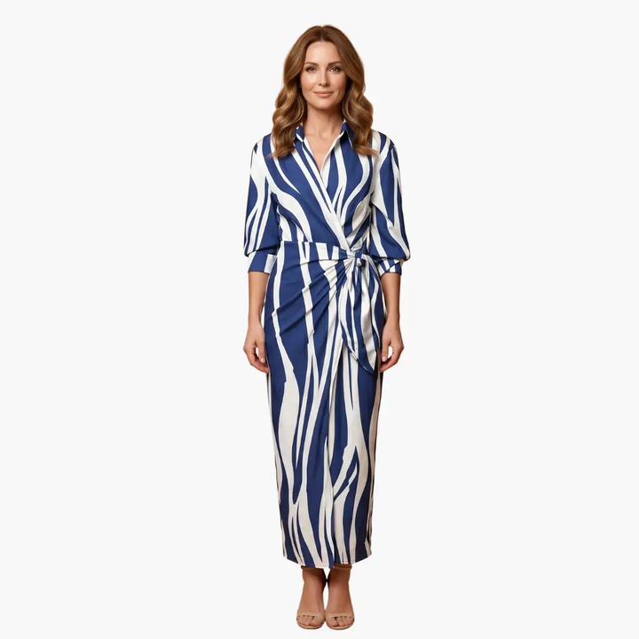 Gestreiftes Hemdkleid – Damen Maxikleid aus Baumwolle
