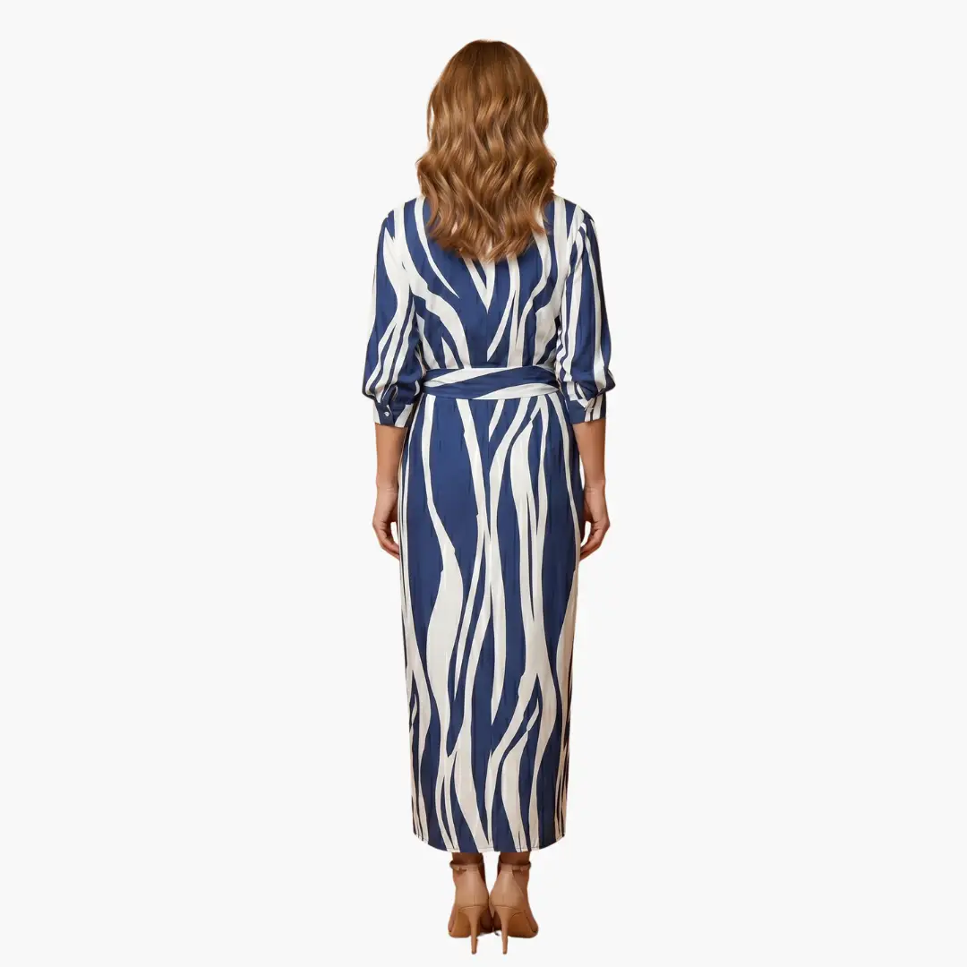 Gestreiftes Hemdkleid – Damen Maxikleid aus Baumwolle