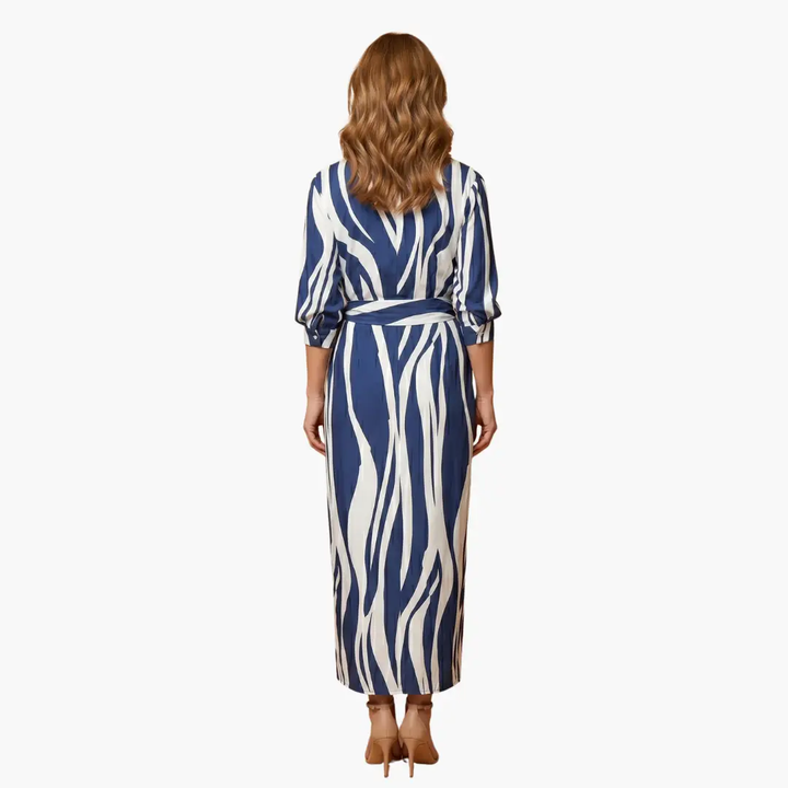 Gestreiftes Hemdkleid – Damen Maxikleid aus Baumwolle