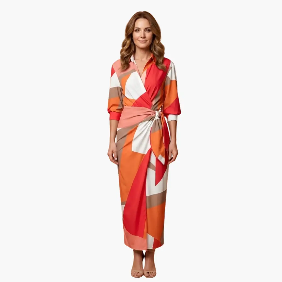 Gestreiftes Hemdkleid – Damen Maxikleid aus Baumwolle