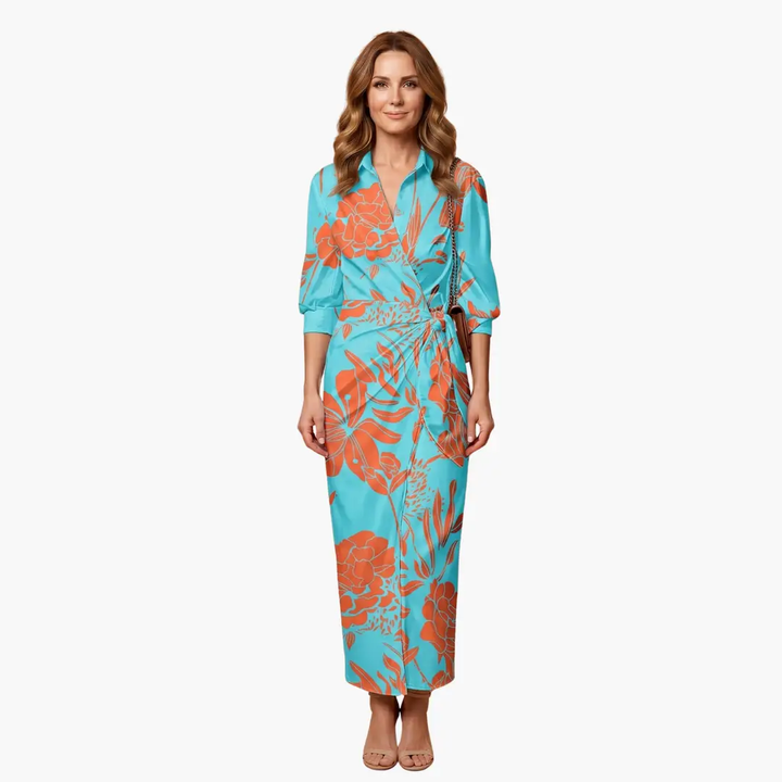 Gestreiftes Hemdkleid – Damen Maxikleid aus Baumwolle