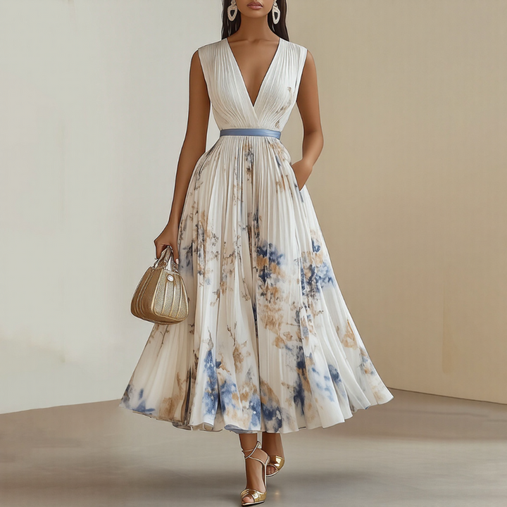 Franziska - Damen Maxikleid mit Plissee und elegantem Design