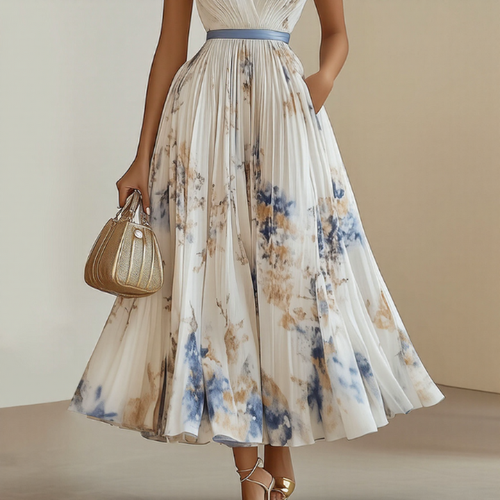 Franziska - Damen Maxikleid mit Plissee und elegantem Design